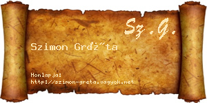 Szimon Gréta névjegykártya